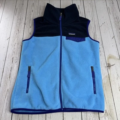Patagonia Synchilla Fleece Full Zip Vest Womens Medium Blue Snap Pocket - Image 1 of 4