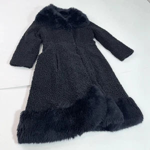 VTG Mozambigue Lenari Designed Late 40s Early 50s Faux Fur Coat Wrap Mob Wife - Picture 1 of 10