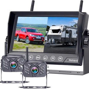 Wohnmobil Rückfahrkamera Wireless HD1080P 2 Kameras mit 7 Zoll Touch Key DVR Monitor... - Bild 1 von 9