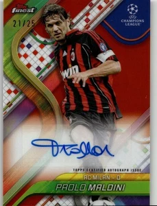 Topps 24-25 Finest Club Competitions Paolo Maldini Orange Refractor Auto /25 - Picture 1 of 2