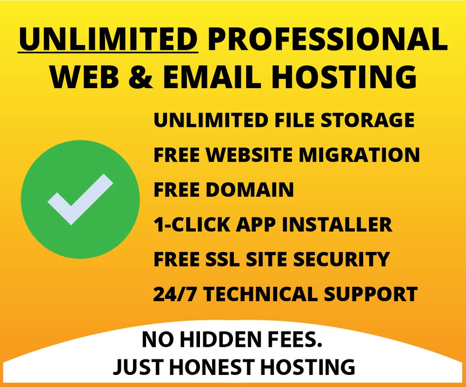 Unlimited Web Hosting Service with Free Domain Name - £0.49 per month! - Image 1 of 1