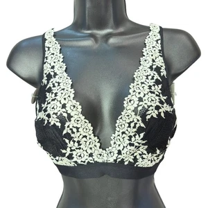 Wacoal Bralette Convertible Espalda Corredora Gancho en J Negro Blanco Abrazo Encaje Talla 38 - Imagen 1 de 10