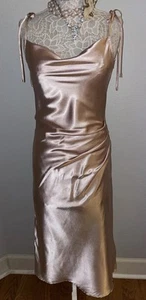 LIQUID Satin GLÄNZEND glänzend LANGES NACHTHEMD KLEID DESSOUS Kleid *ohne Größenetikett S 17" - Bild 1 von 11