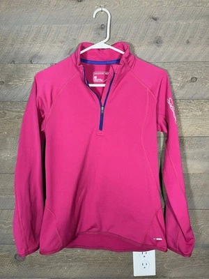SALOMON WOMEN'S SWIFT ACTITHERM 1/4 Zip Running Hiking Pink sz S Pullover - Image 1 of 3