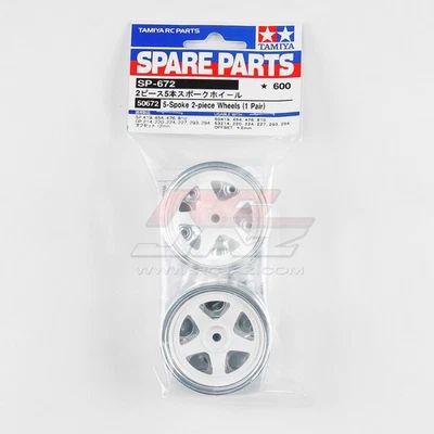 Tamiya 50672 1/10 RC Touring Car Narrow 5-Spoke 2-Piece Wheels (2pcs) Set SP672 - Image 1 of 2