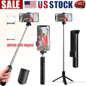 US Selfie Stick Tripod Remote Desktop Stand Phone Holder For iPhone Samsung LOT - Picture 1 of 19