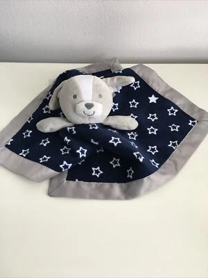 Manta de seguridad Carters Child Of Mine azul oscuro y blanco estrellas cachorro perro Lovey Foto 1 de 4