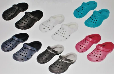 Damen Winter Clogs Hausschuhe gefüttert Gartenclogs Schlappen 36 37 38NEU - Bild 1 von 4