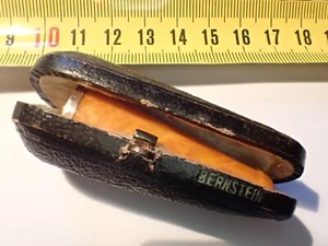 antike Zigarettenspitze im Etui Bernstein Butterscotch verm. mit Goldfassung - Bild 1 von 8