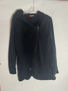 Puma Hooded Assymeyrical Zip Black Jacket Women’s Activewear L - Picture 1 of 8