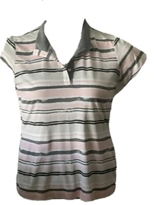 Sport Haley Women’s Small Stripe top with gray collar - Picture 1 of 7