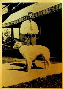 Gene Tunney Boxer & His Borzoi Dog Photo 1926 5x7 B/W - Picture 1 of 2