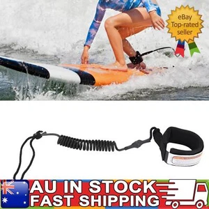 Lightweight 5ft Surfboard Leash 5mm PU Cord for Paddleboards Black - Picture 1 of 19