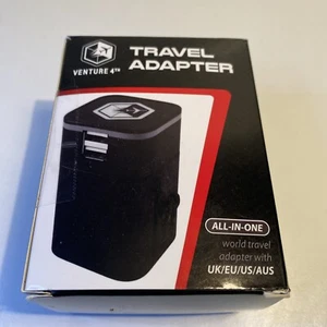 VENTURE 4th Travel Adapter International Universal 2 USB Charge Ports UK/EU/AUS - Picture 1 of 12
