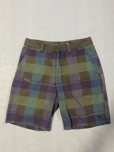 Ripcurl Mens Limey Multicoloured Check Cotton Shorts Size 30 - Picture 1 of 10