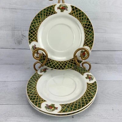 American Atelier LATTICE FRUIT Basket 5031 Porcelain Round Saucer Plates Set 3 - Imagem 1 de 4