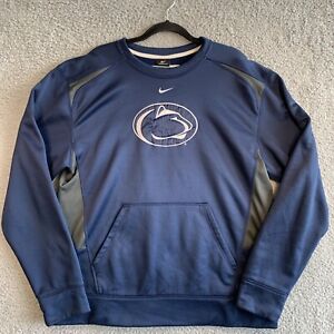 Penn State Men’s Medium Sweatshirt Center Check Long Sleeve Blue 