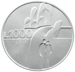 SAN MARINO 1000 LIRE 1990 (1600 Years HISTORY) SILVER Commem. Coin (KM# 257) UNC - Picture 1 of 5