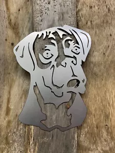 PERRO BOXER ACERO PARED ARTE RAZA PEDIGRÍ JARDÍN DECORACIÓN DEL HOGAR REGALO - Imagen 1 de 2