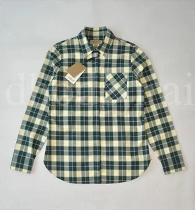 $575 Auth BNWT BURBERRY IP Check Cotton Shirt/Blouse/Top Womens AU6/US4 Green - Picture 1 of 20