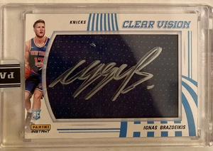 2019 20 PANINI INSTANT CLEAR VISION IGNAS BRAZDEIKIS ON CARD AUTO Rookie RC 2/10 - Picture 1 of 4