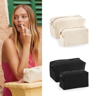 Canvas Accessory Case (W552) - Westford Mill Mens Womens Travel Cosmetic Bag - Image 1 of 4