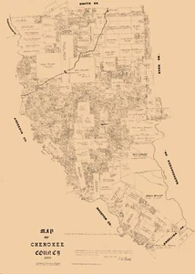 Historic County Map - Cherokee County Texas - Walsh 1879 - 23 x 32.27 - Picture 1 of 20