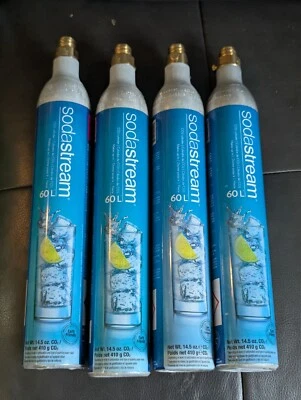 Lot of 8 Soda Stream 60L CO2 Cylinder Replacement Blue and White EMPTY Canisters - Image 1 of 2