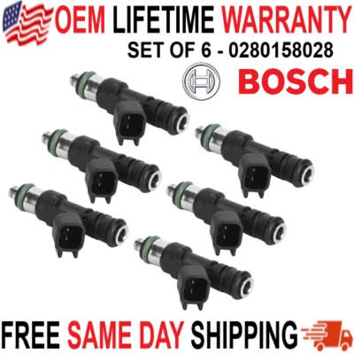 Inyectores de combustible OEM BOSCH x6 para Dodge 2004-12, Chrysler 2,7 L, 3,5 L, 3,8 L, 4,0 L V6 Foto 1 de 4