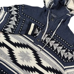 American Eagle Aztec Knit Hooded Sweater Southwest Size XL Hoodie Western - Picture 1 of 9