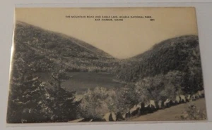 Bar Harbor ME Eagle Lake Mountain Road Acadia National Park postcard vintage - Picture 1 of 2