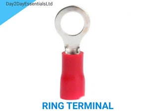 Terminales de anillo aislado conector de engarce eléctrico ojal rojo - todos los tamaños - Imagen 1 de 1