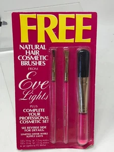 Eve Lights Cosmetic Makeup Brushes Pack of 3 Liner Shadow Blusher Natural Vtg - Picture 1 of 2