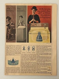 Vintage 1965 Frigidaire Print Ad “The World’s First Jet Action Washers” - Picture 1 of 1