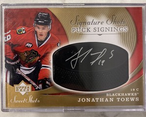 2007-08 Jonathan Toews Upper Deck Sweet Shot Signature Shots Autographed Card.