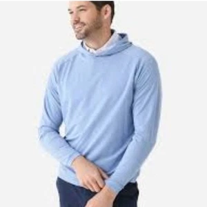 FELPA CON CAPPUCCIO PETER MILLAR COLOR LKSD STYLE MF23EK45 TAGLIA SMALL BLU NUOVA - Foto 1 di 7