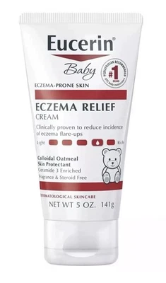 Eucerin Baby Eczema Relief Hydrating Cream Fragrance and Steroid Free 5 oz - NEW - Image 1 of 2