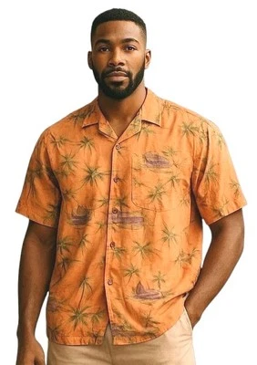 Joe Marlin Hawaiian Floral Rayon Shirt Island Life Men 2XL Beach Resort Vacation - Image 1 of 4