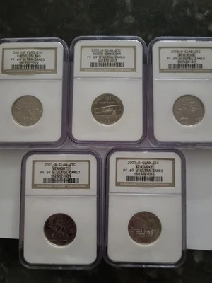 2001 NGC PF69 Ultra Cameo Set of Statehood Quarters 5 coins - Image 1 of 4