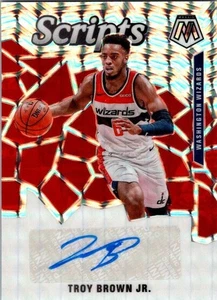 2019-20 Panini Mosaic #SC-TBJ Troy Brown Jr. Scripts Auto Silver Prizm Wizards - Picture 1 of 2