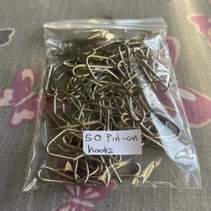 50 Pin -On Hooks For Curtains - Picture 1 of 4