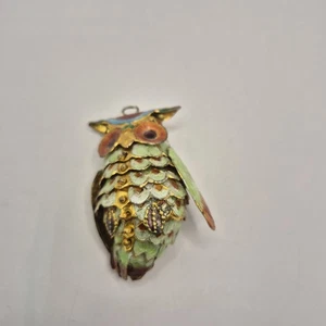  Cloisonné Owl - Light Green Ornament  - Picture 1 of 3