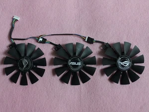Set of 3 Fan Cooler Fan For ASUS GTX 1080 R9 390 PLD09210S12HH PLD09210S12M 87mm - Afbeelding 1 van 5