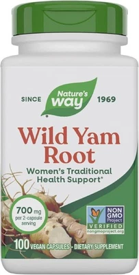 Nature's Way Wild Yam Root 700 mg por 2 porciones - 100 cápsulas veganas (envío gratuito) Foto 1 de 4