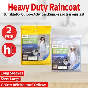 Duramax [2PK] PVC Raincoat, Adult Size, Solid Color With Hoodie - Picture 1 of 47