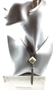 Designed by Toni Genuine 20 mm White Howlite Tassel Pendant Necklace Long 31" - Picture 1 of 10