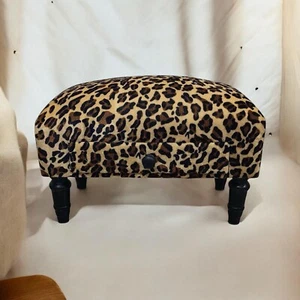 Leopard Fabric Tapestry Ottoman Footstool With Drawer Lounge Padded Footstool - Picture 1 of 7
