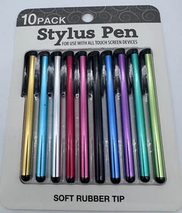 10-Pack Stylus Touch Screen Pen For iPods iPads Tablets Phones PC's Multi Color - Picture 1 of 4