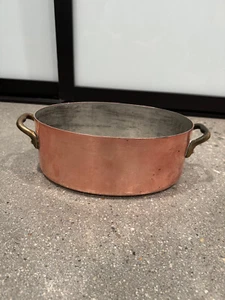 Cacerola de cobre ovalada vintage Francia quizás William Sonoma 10,25" - Imagen 1 de 7