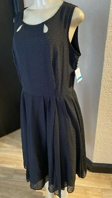 Vestido para mujer Danny & Nicoles negro LUNARES talla 16 - falta cinturón nuevo con etiquetas SWC Foto 1 de 4